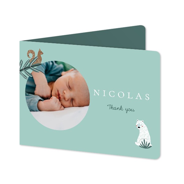Folded card landscape rounded corners 14,3 x 10 cm