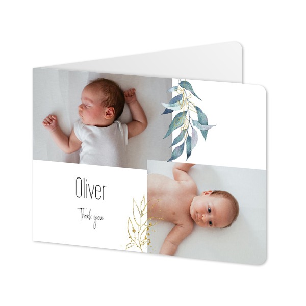 Folded card landscape rounded corners 14,3 x 10 cm