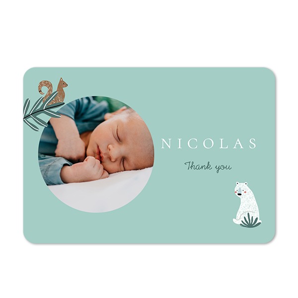 Single card landscape rounded corners 14,3 x 10 cm