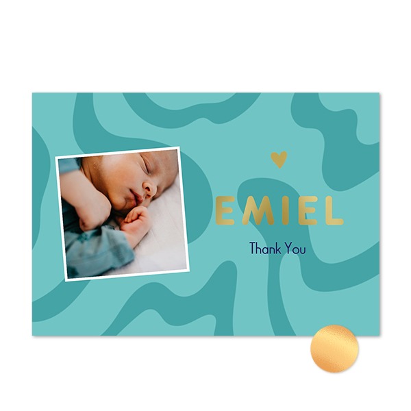Kaart met goudfolie - liggend 14,3 x 10 cm Kaart met goudfolie - liggend 14,3 x 10 cm