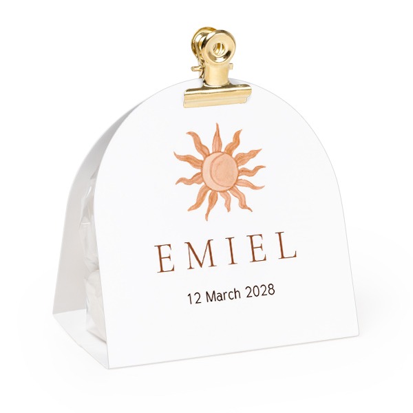 Candy bag with rounded photo-wrapping and gold clip - 12 pcs