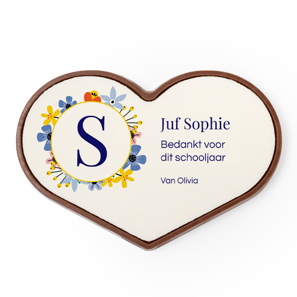 Chocolade hart met foto Chocolade hart met foto