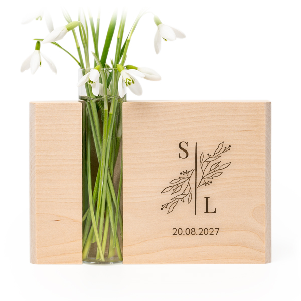 Woodblock Glass Vase - Engraved Woodblock Glass Vase - Engraved