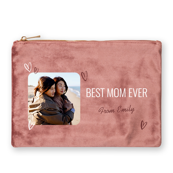 Grande trousse en velours rose Grande trousse en velours rose