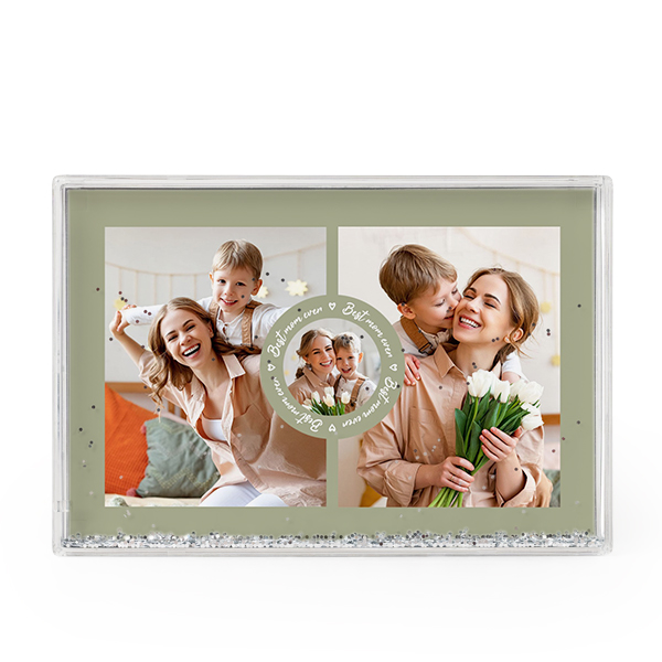 Photo frame with silver glitter Photo frame with silver glitter