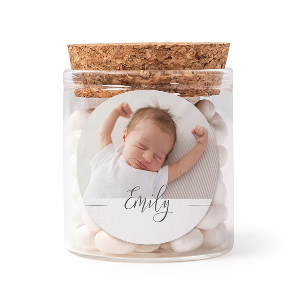Snoeppot met sticker Rond - Set van 12