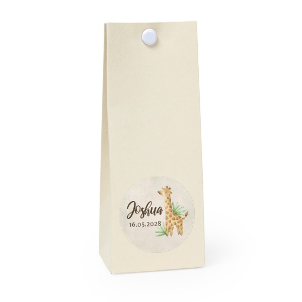 Beige runde Geschenktüte - 12 Stk. Beige runde Geschenktüte - 12 Stk.