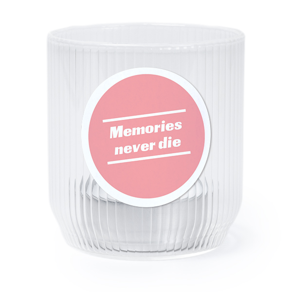 Personalised Clear Glass Tealight Holder with Round Stickers – Set of 6