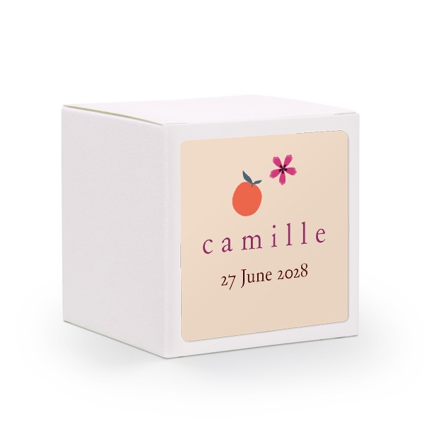 Cadeaudoos wit met vierkante sticker - Set van 24