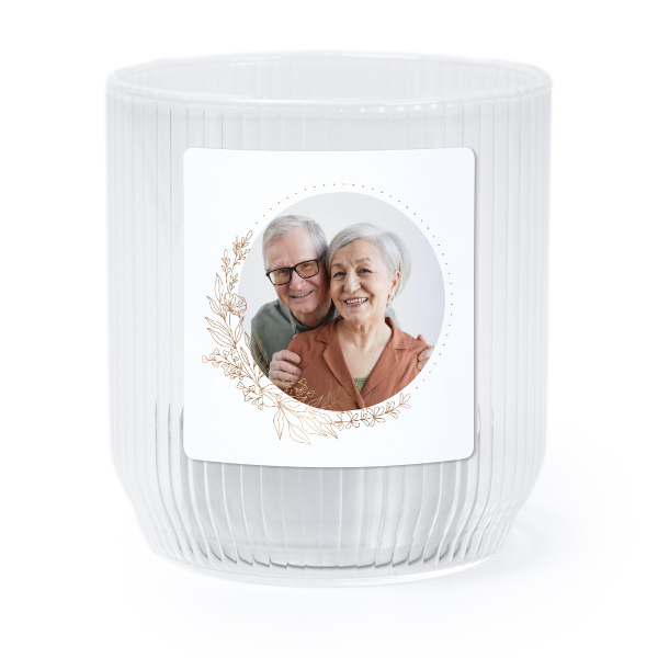 Windlichter transparent mit Aufkleber Quadratisch- 6 Stk. 