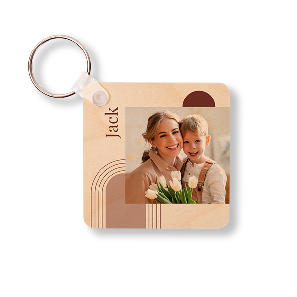 Wooden Key Ring Square Wooden Key Ring Square