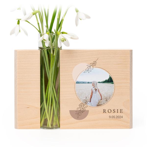 Woodblock Glass Vase - Full Colour Print Woodblock Glass Vase - Full Colour Print