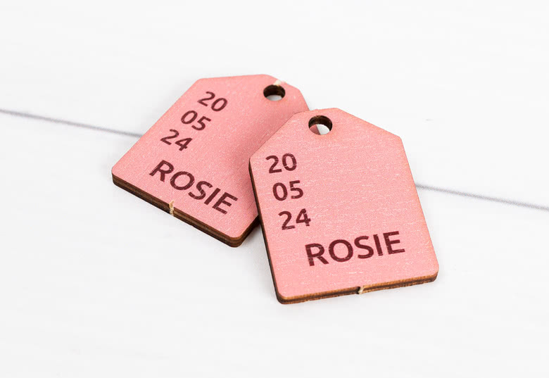 Snoeparmband met gegraveerde houten label - set van 12