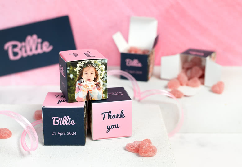 Personalised party favours boxes - set of 12