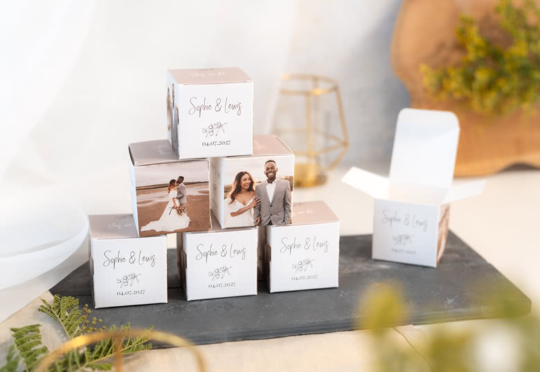 Personalised party favours boxes - set of 12