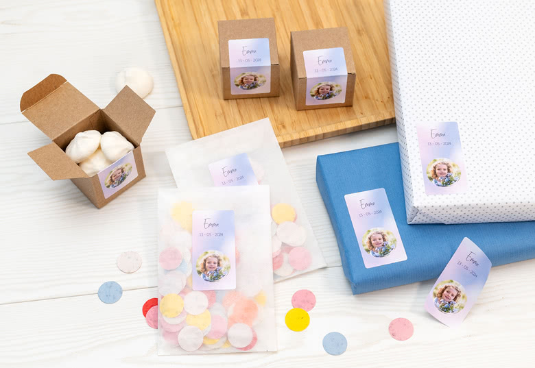 Create Gift wrapping stickers