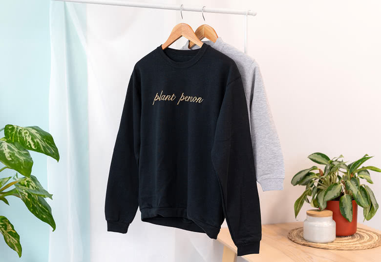 Black and grey sweatshirts with 