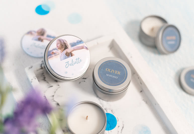 Tea lights with sticker or magnet