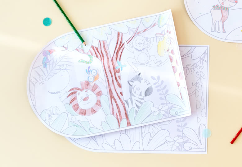 Papieren placemats met kleurplaat