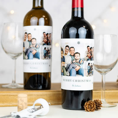 Flesetiketten voor de kerstborrel Etiketten voor fles (set van 6)